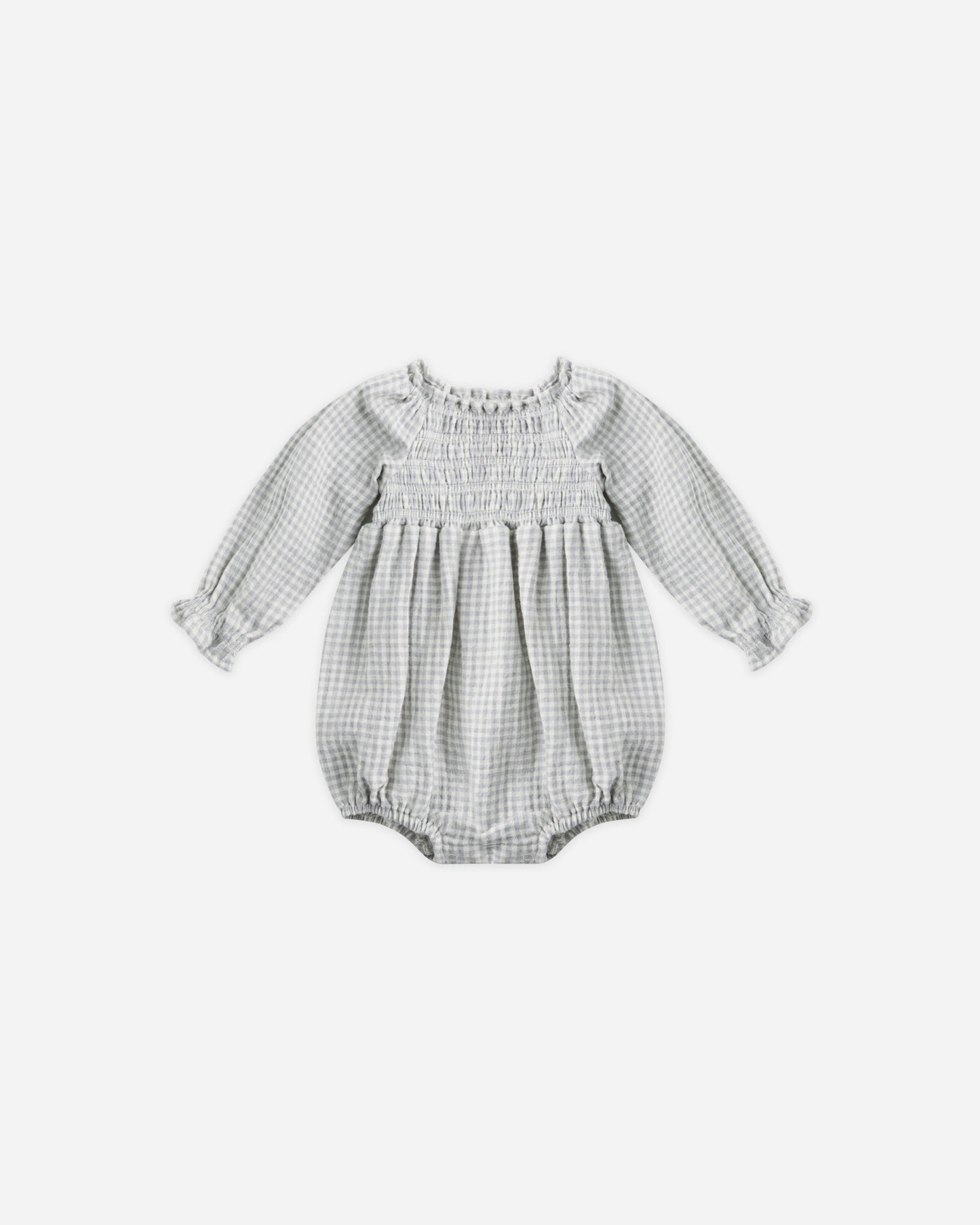 Quincy Mae - Eden Romper - Blue Gingham