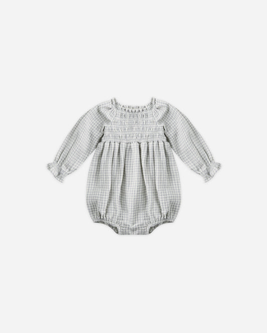 Quincy Mae - Eden Romper - Blue Gingham