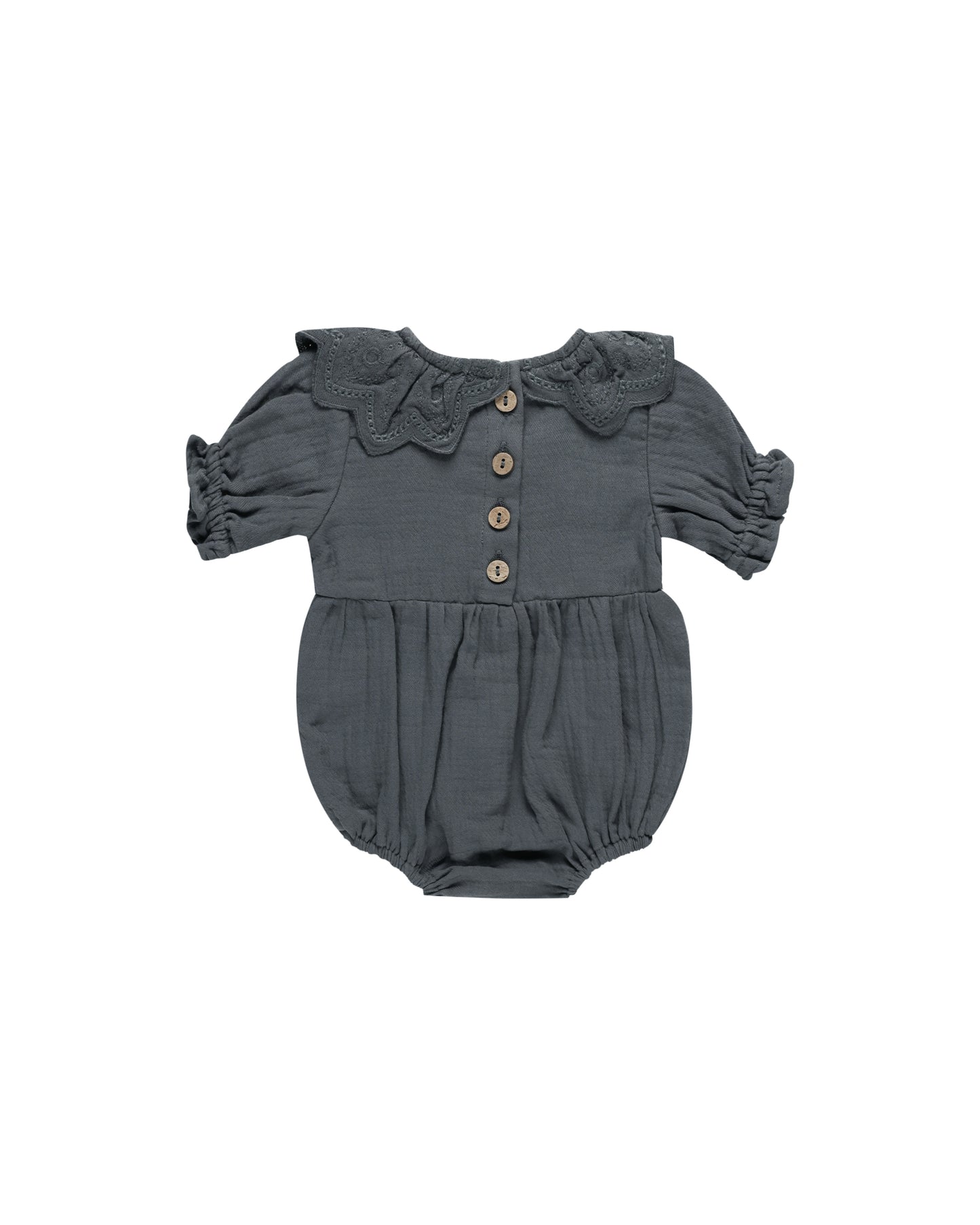 Quincy Mae - Collared Romper - Indigo