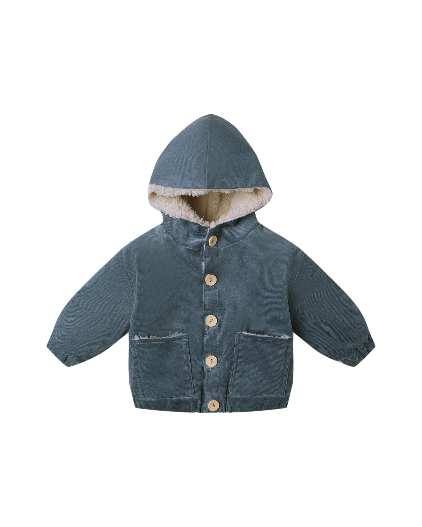 Quincy Mae - Corduroy Hooded Jacket - Ocean