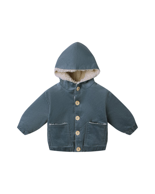 Quincy Mae - Corduroy Hooded Jacket - Ocean