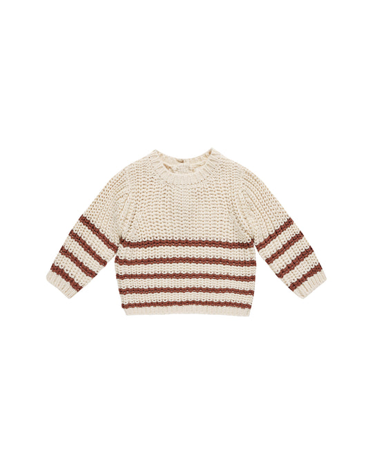 Quincy Mae - Rex Sweater - Cranberry Stripe