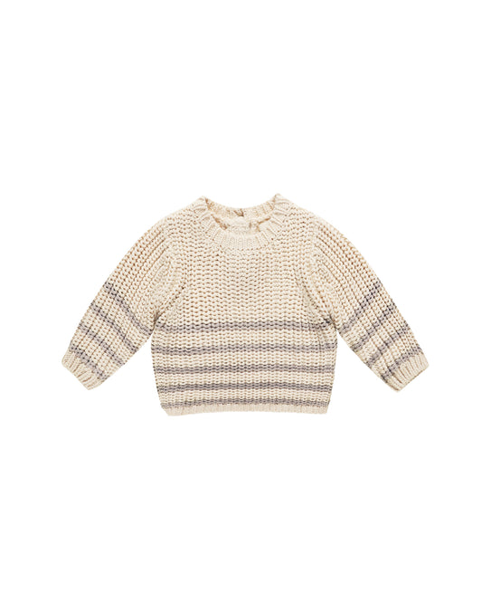 Quincy Mae - Rex Sweater - Fog Stripe