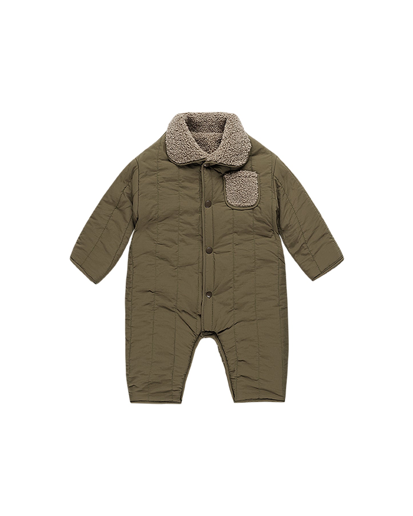 Quincy Mae - Shearling Jumpsuit - Olive