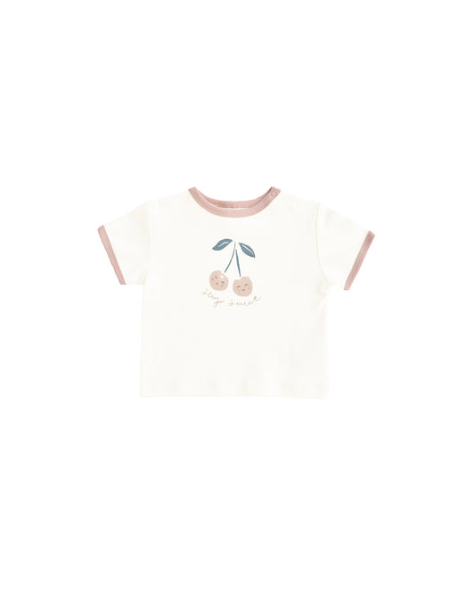 Quincy Mae - Ringer Tee - Cherry