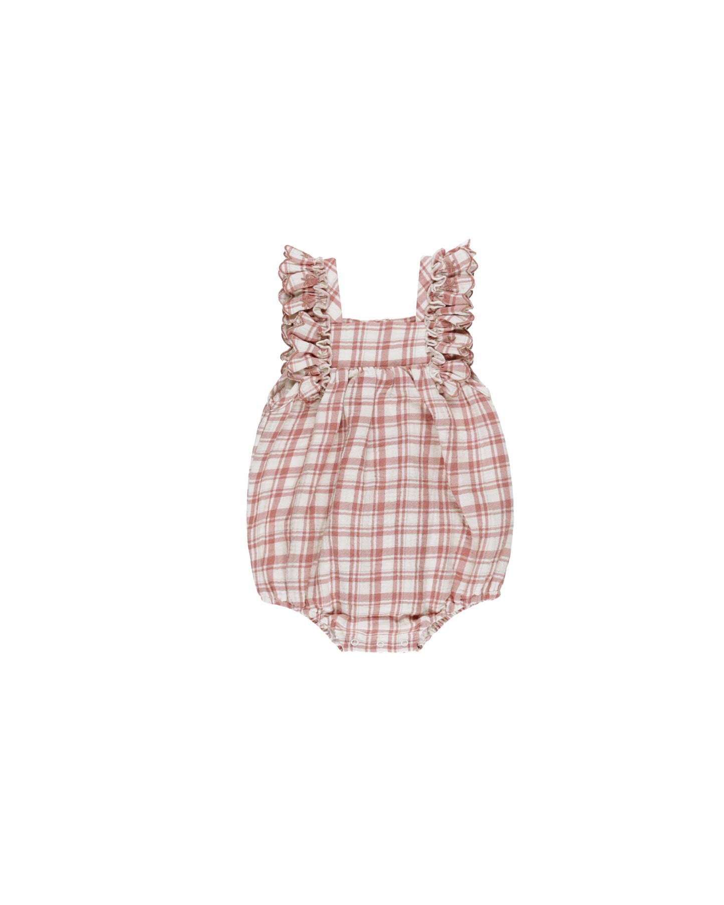 Quincy Mae - Maya Romper - Pink Plaid