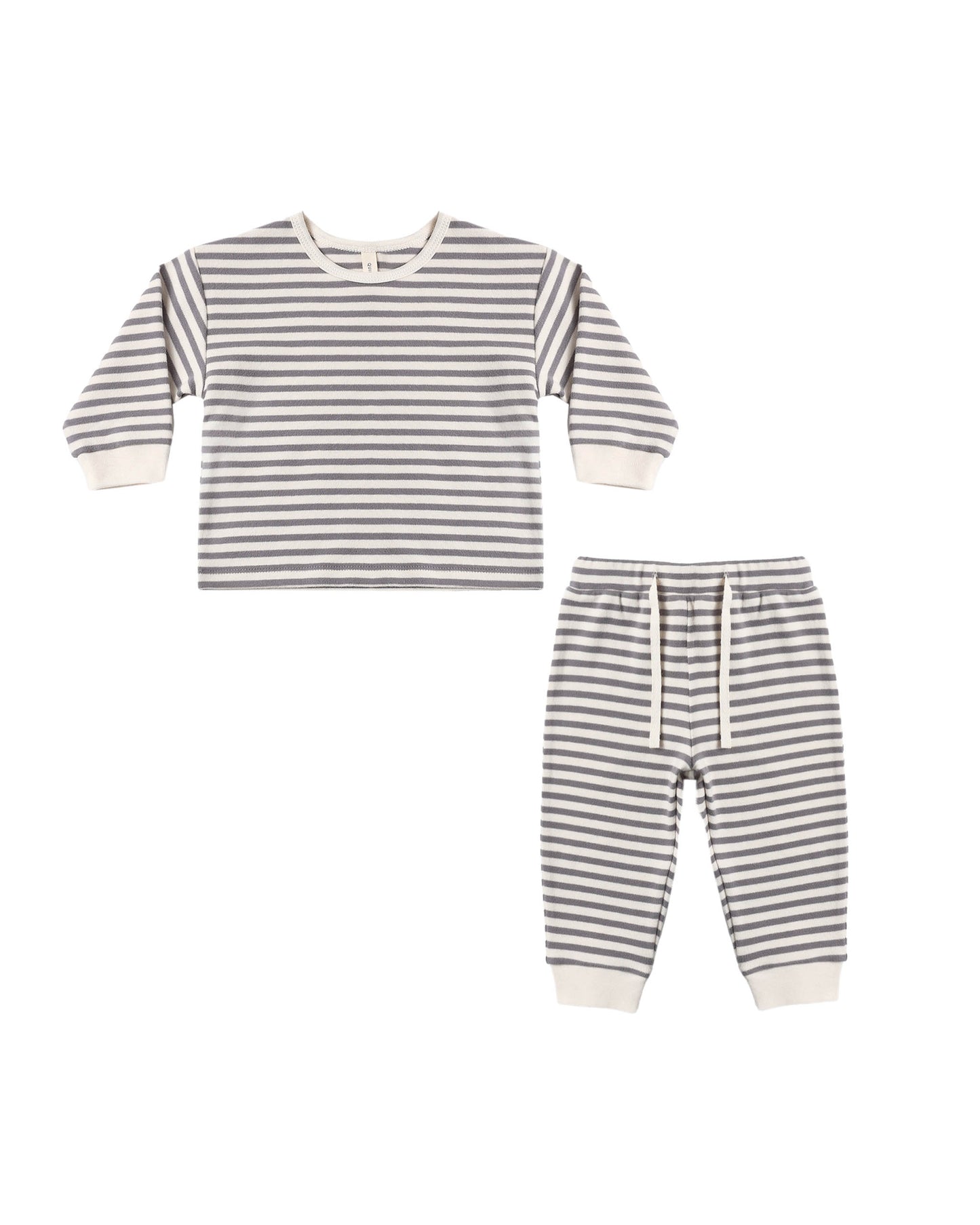 Quincy Mae - Cozy Set - Slate Stripe