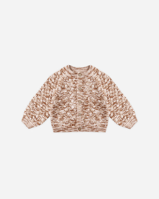 Quincy Mae - Bubble Knit Cardigan - Rose Speckle