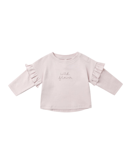 Quincy Mae - Ruffle Long Sleeve Tee - Wildflowers
