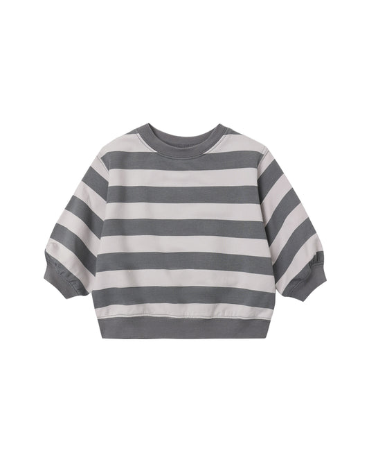 Quincy Mae - Oversized Crew Sweatshirt - Midnight Stripe