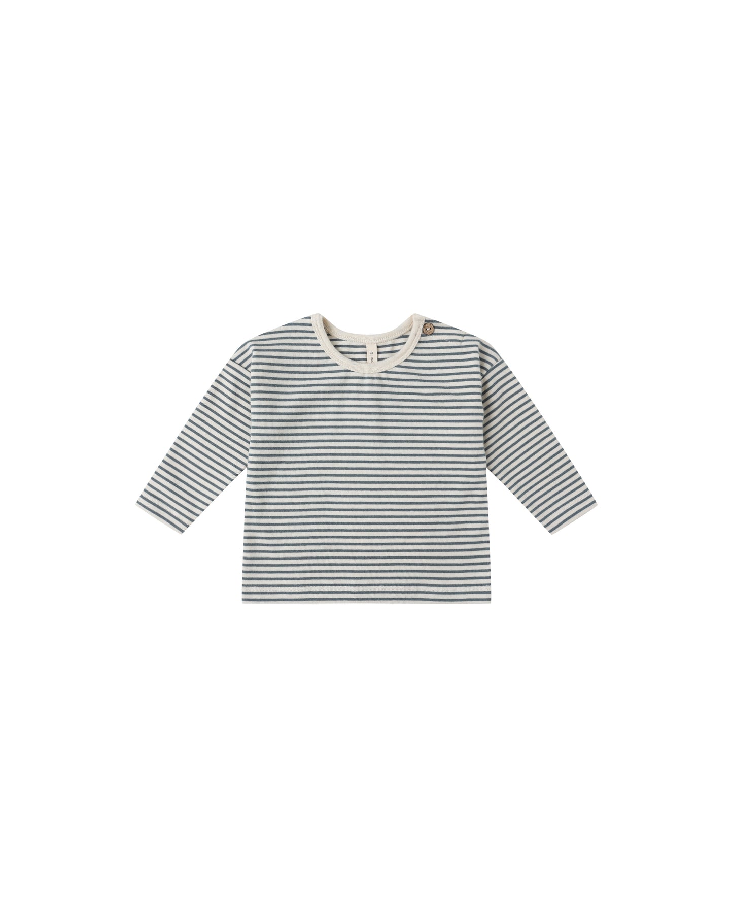 Quincy Mae - Long Sleeve Tee - Ocean Micro Stripe