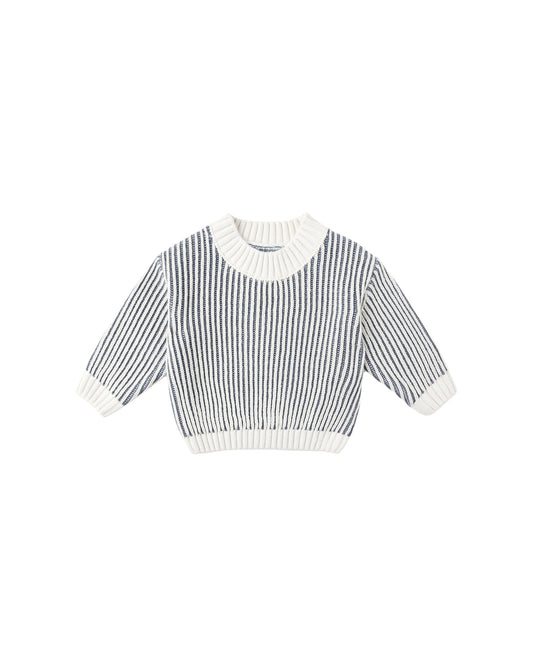 Quincy Mae - Relaxed Knit Sweater - Ocean