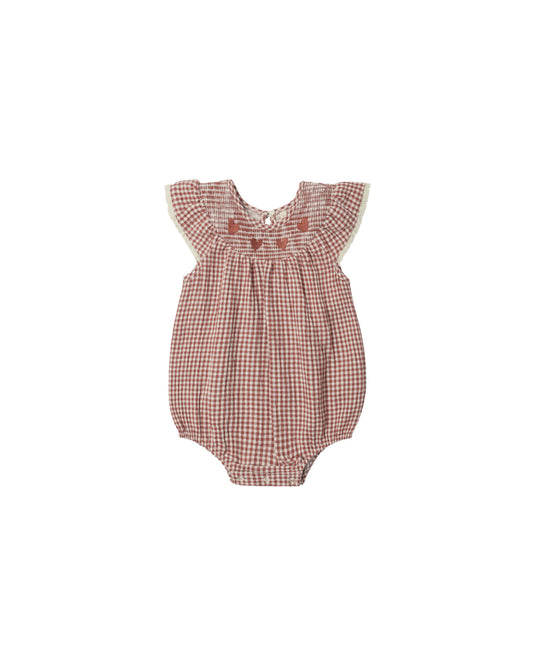 Quincy Mae - Lenore Romper - Red Gingham