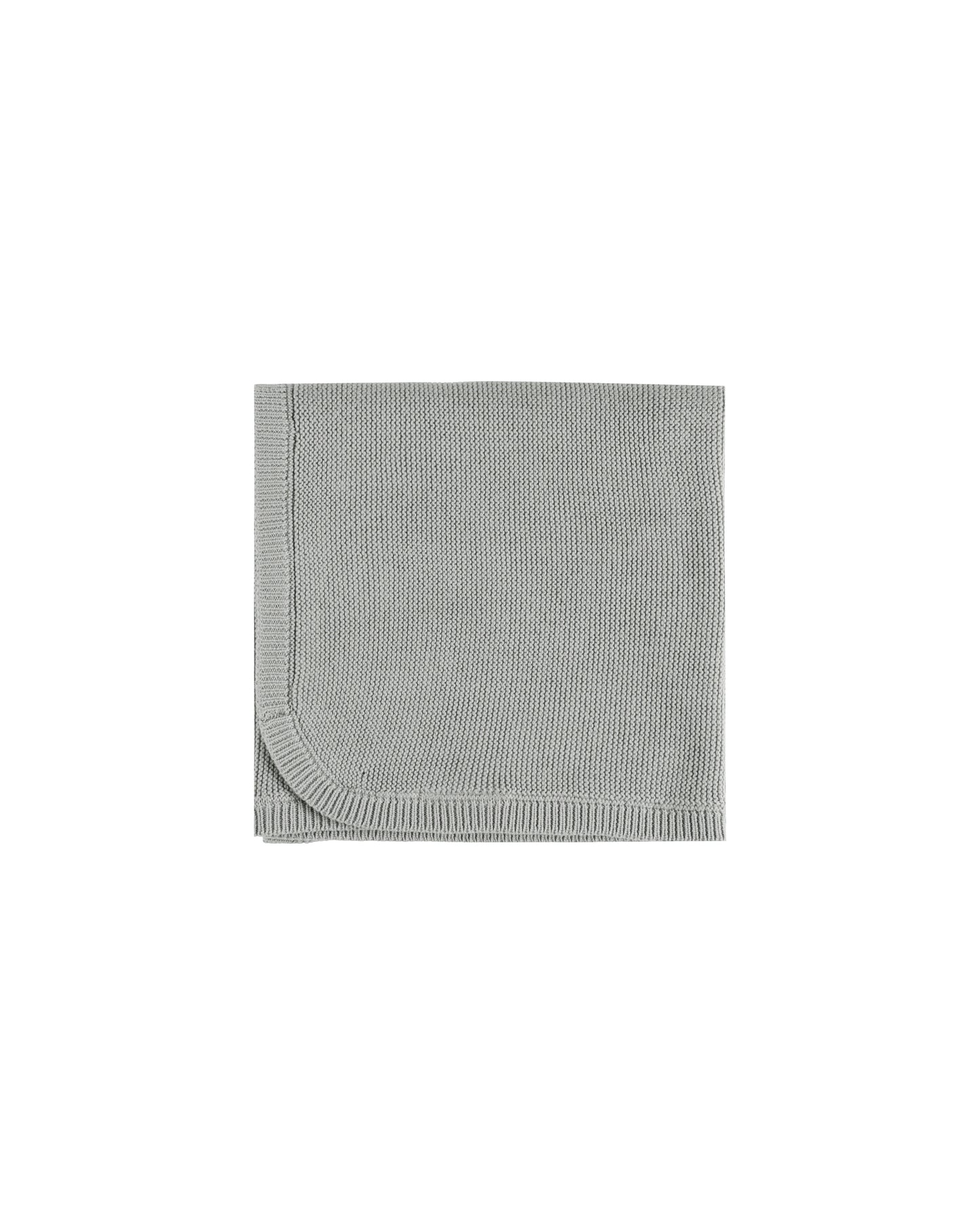 Quincy Mae - Knit Baby Blanket - Dusty Blue