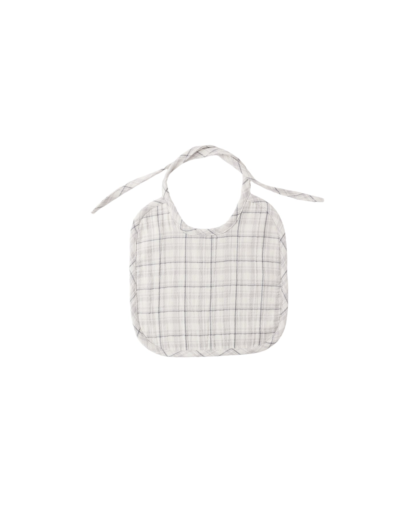 Quincy Mae - Woven Tie Bib - Blue Plaid