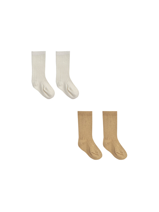 Quincy Mae - Socks Set - Ivory, Honey