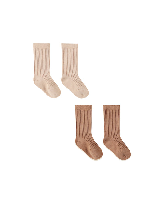 Quincy Mae - Socks Set - Shell, Rose