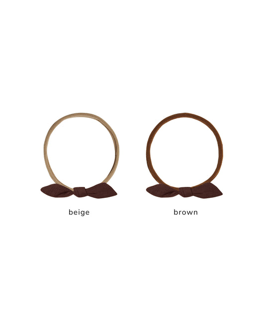 Quincy Mae - Little Knot Headband - Black Cherry - Beige