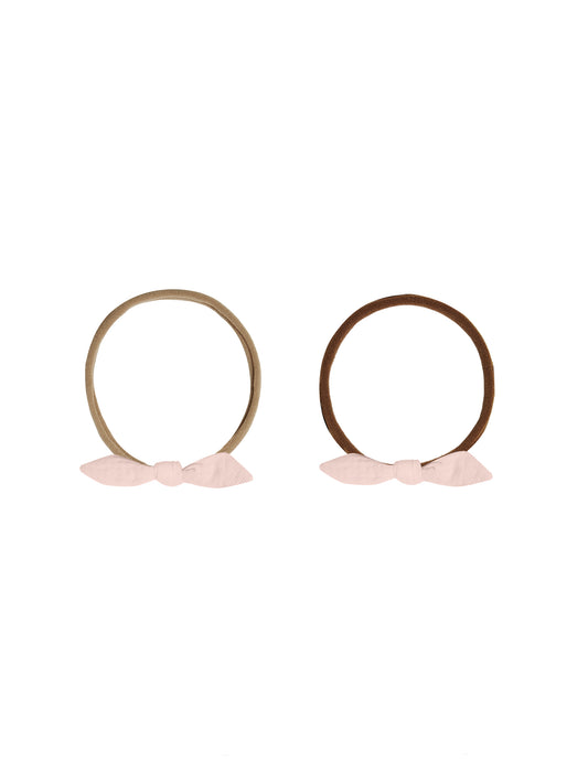 Quincy Mae - Little Knot Headband Beige- Bubblegum