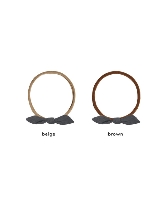 Quincy Mae - Little Knot Headband - Midnight - Beige