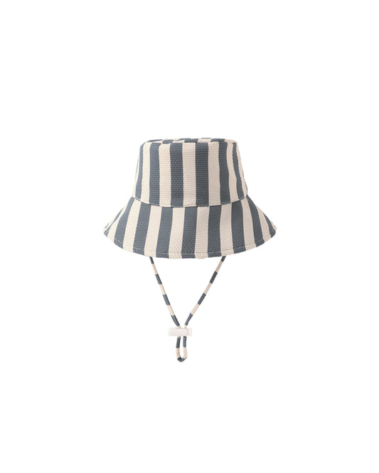 Quincy  Mae - Bucket Hat - Retro Stripe Ocean
