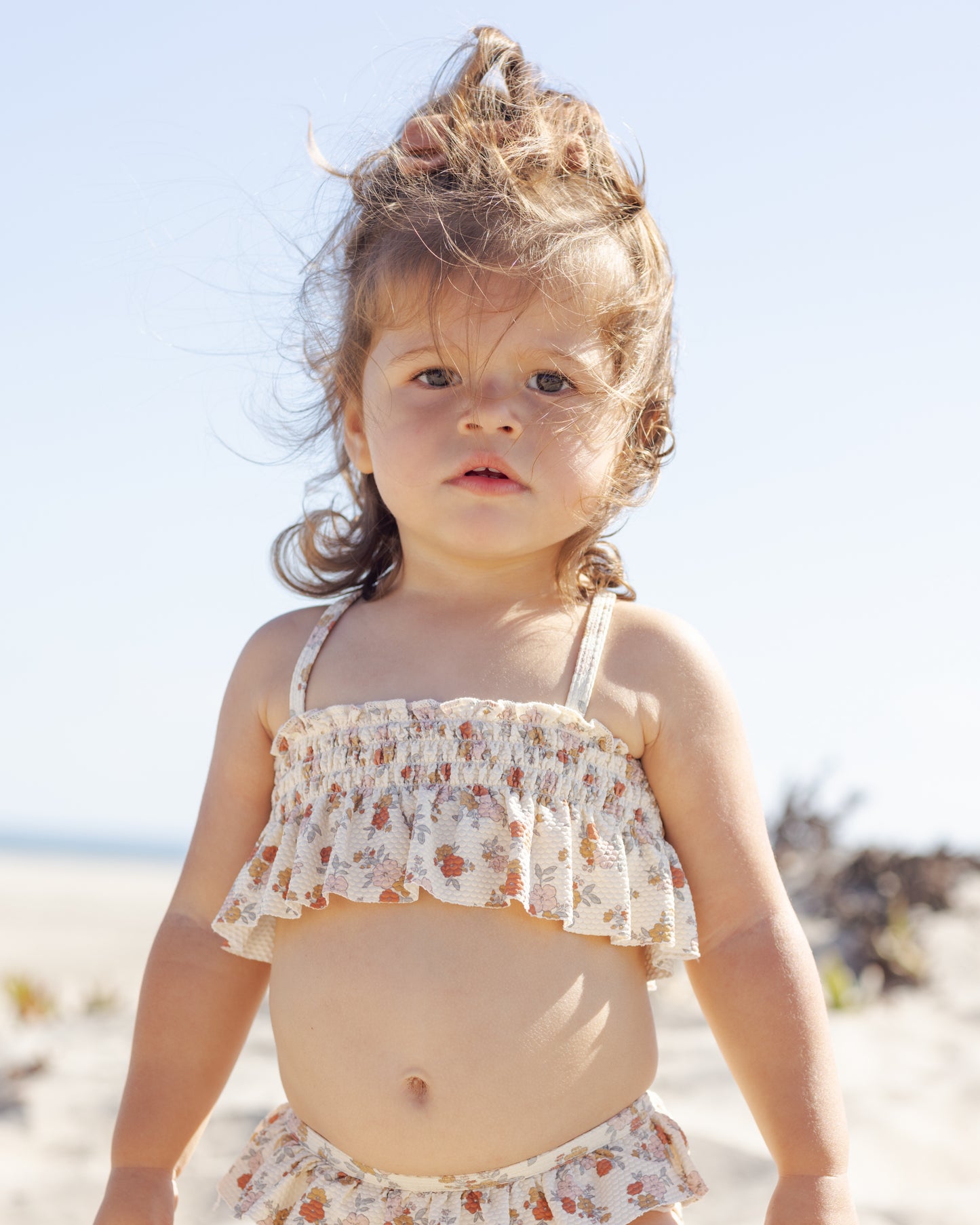 Quincy Mae - Smocked Ruffle Bikini - Bloom