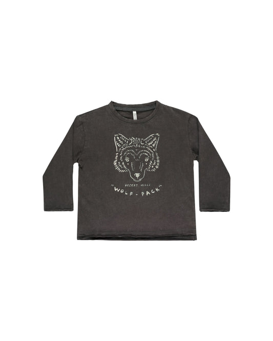 Rylee + Cru - Raw Edge Long Sleeve Tee - Wolf Pack