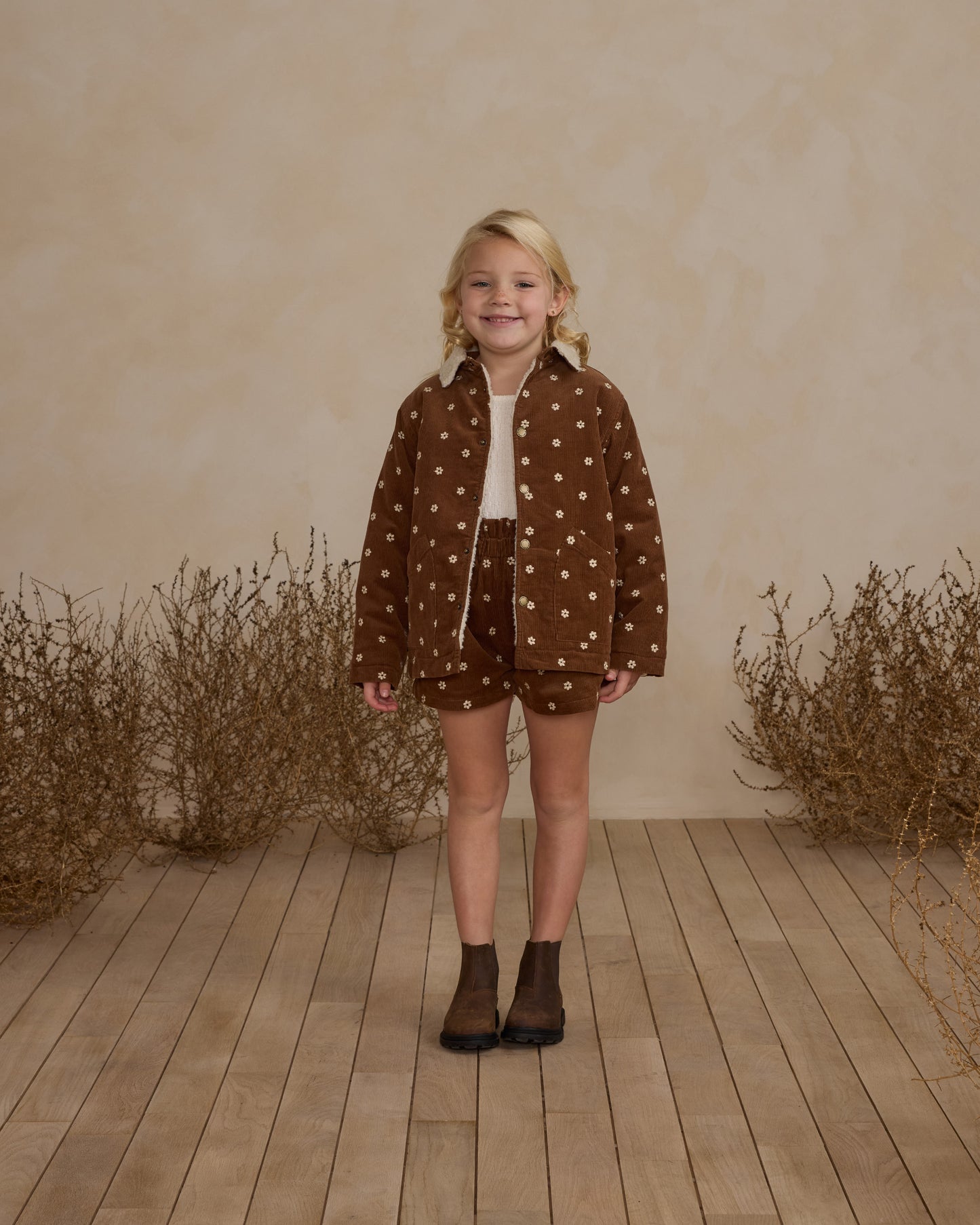 Rylee + Cru - Long Chore Coat - Floral Embroidery