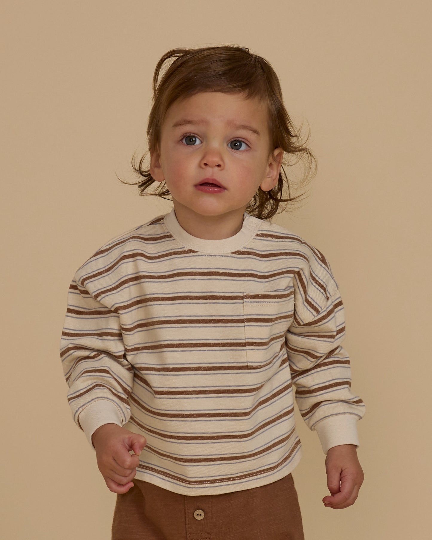 Rylee + Cru - Relaxed Long Sleeve Tee - Saddle Stripe