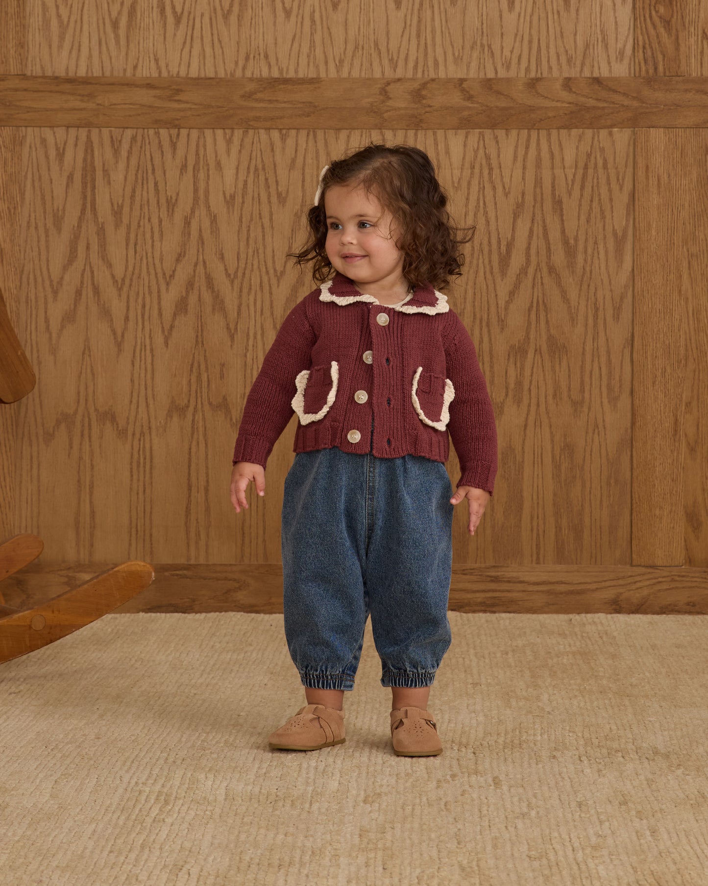 Rylee + Cru - Collared Cardigan - Burgundy