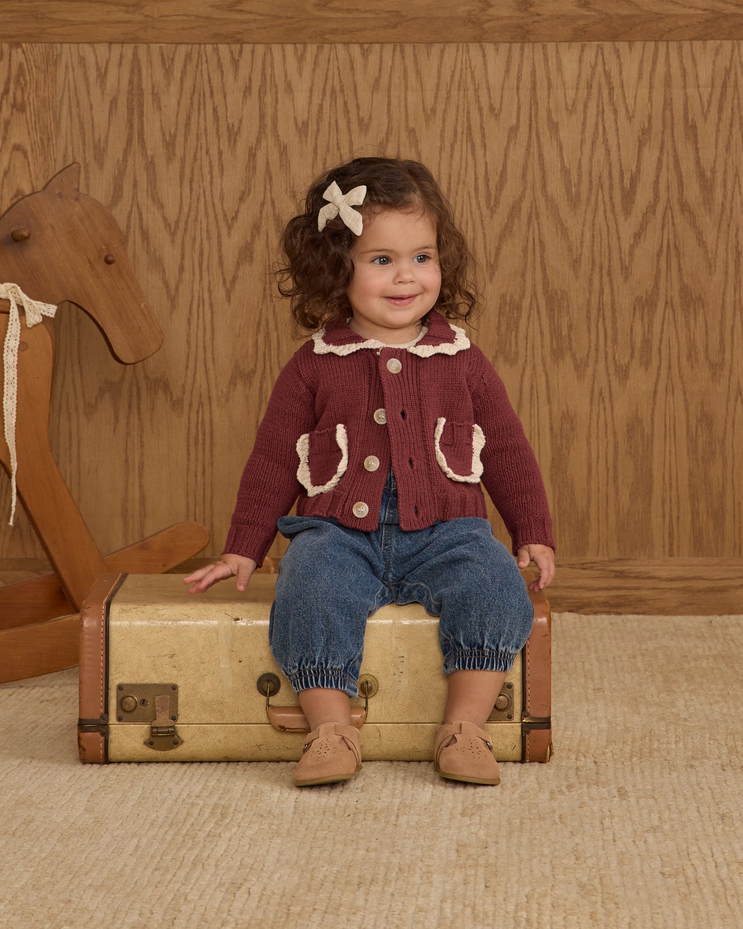 Rylee + Cru - Collared Cardigan - Burgundy