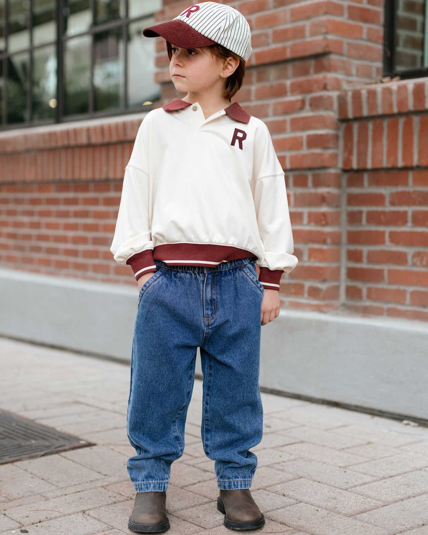 Rylee + Cru - Collared Sweatshirt - Natural