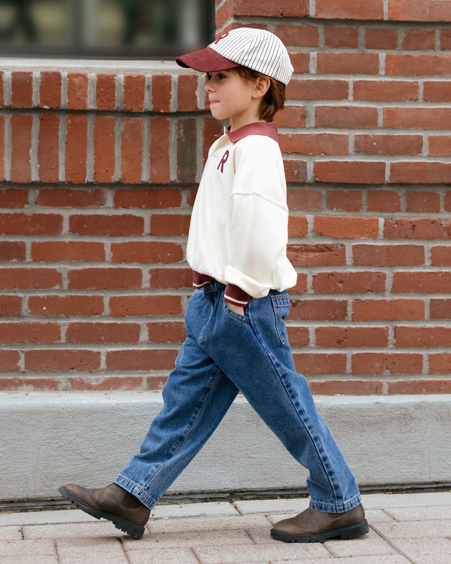 Rylee + Cru - Collared Sweatshirt - Natural