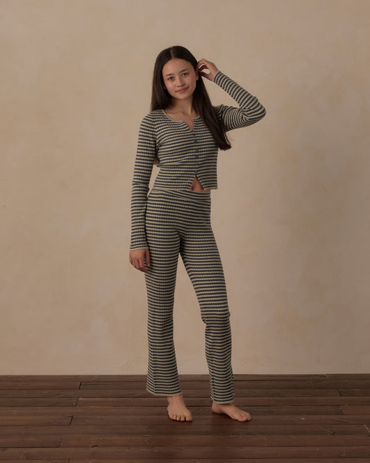Rylee + Cru - Teen Flare Rib Knit Pant - Midnight Stripe