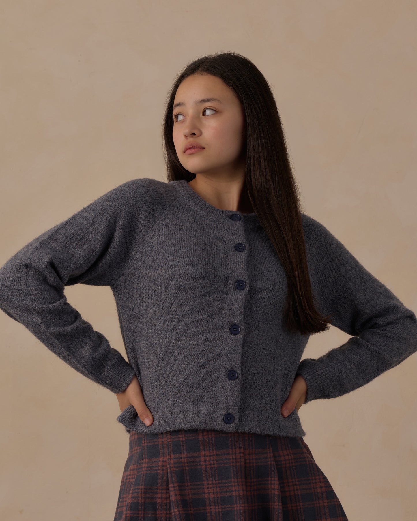 Rylee + Cru - Teen Fuzzy Cardigan - Midnight