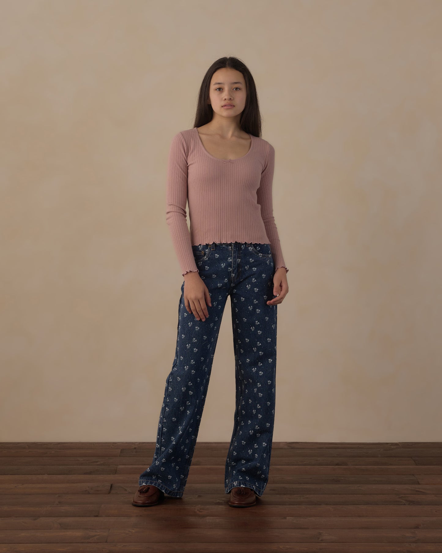 Rylee + Cru - Teen Ribbed Long Sleeve - Rosewood