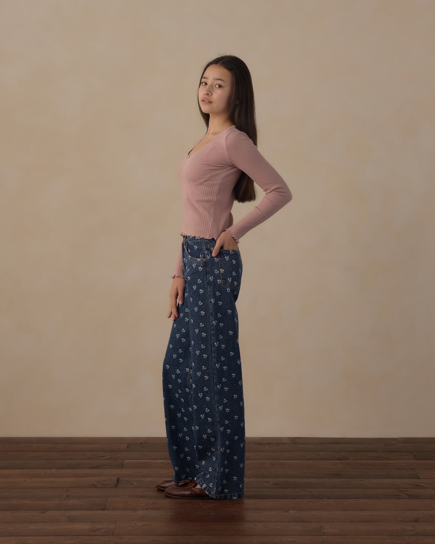 Rylee + Cru - Teen Ribbed Long Sleeve - Rosewood