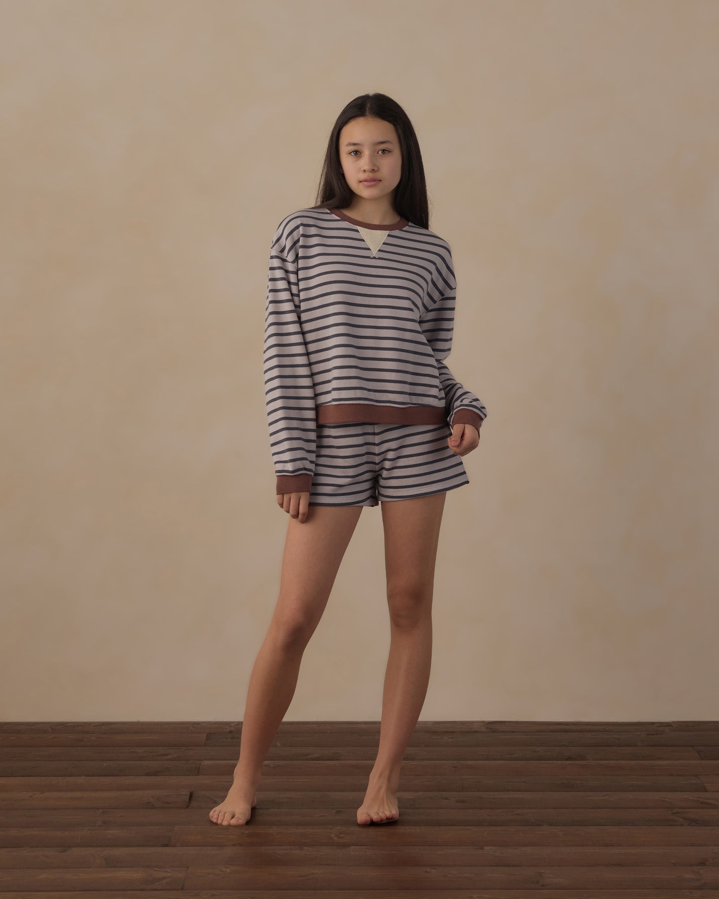Rylee + Cru - Teen Sweat Short - Midnight Stripe