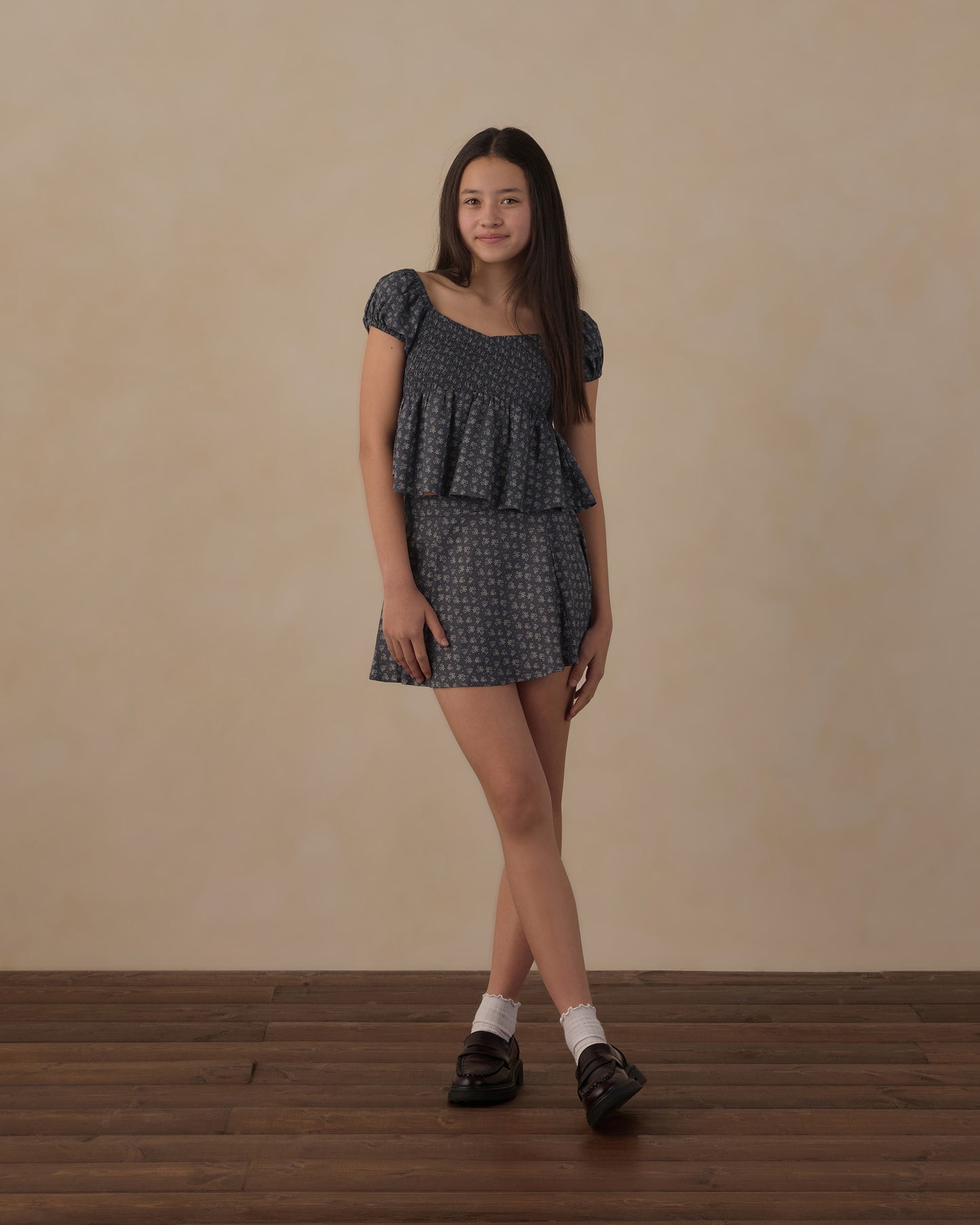 Rylee + Cru - Teen Flutter Top - Heart Ditsy