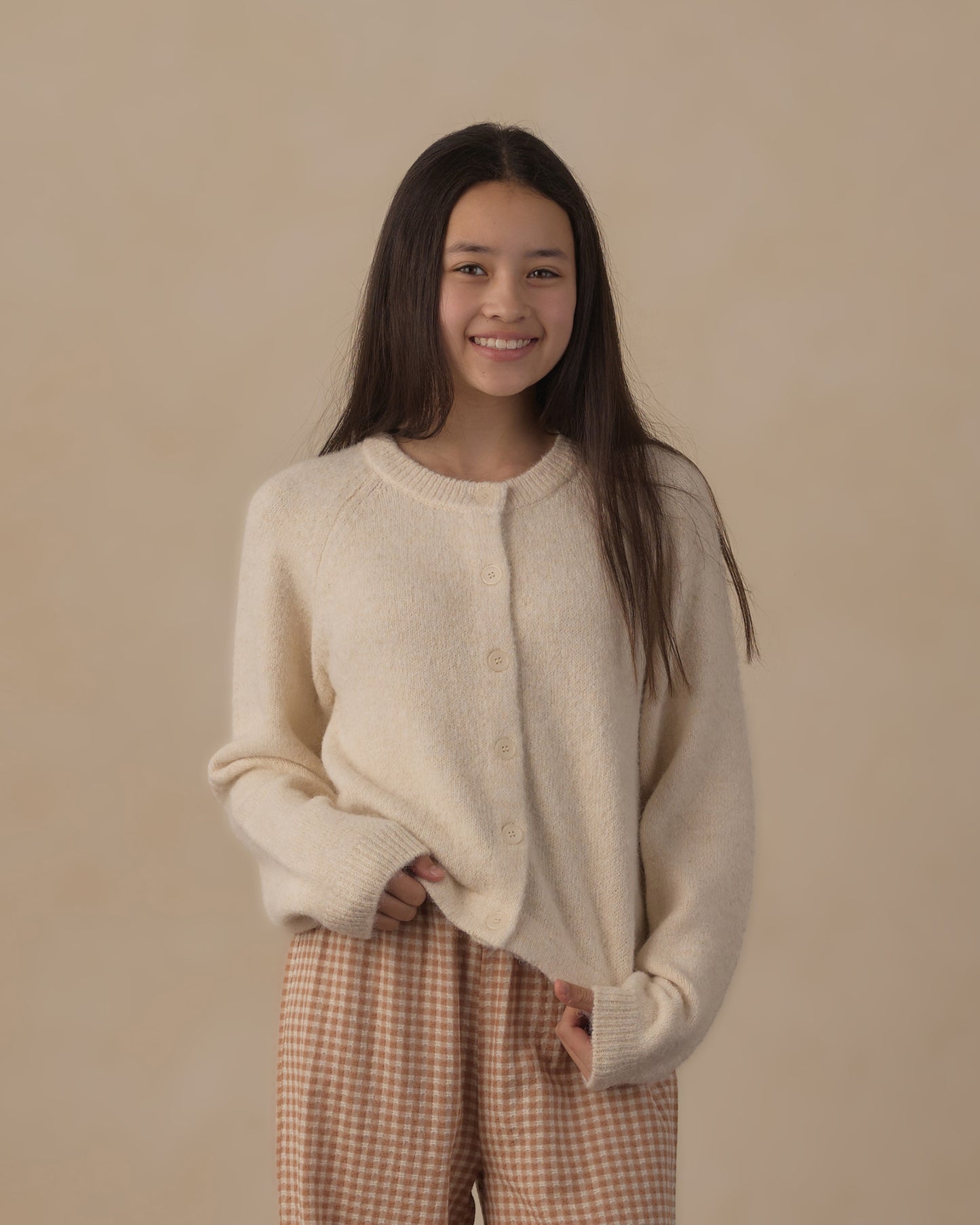 Rylee + Cru - Teen Fuzzy Cardigan - Natural