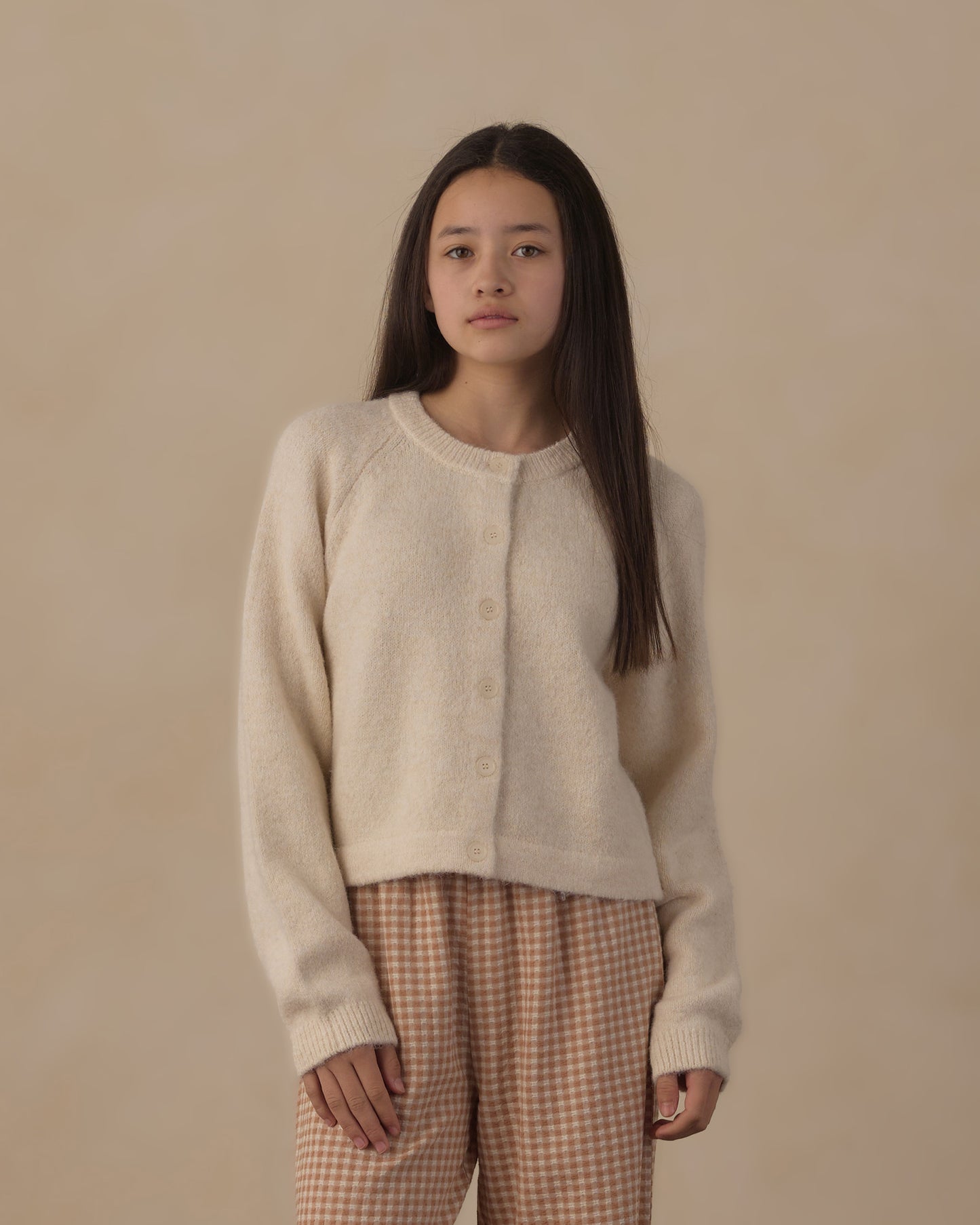 Rylee + Cru - Teen Fuzzy Cardigan - Natural