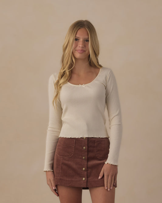 Rylee + Cru - Teen Ribbed Long Sleeve - Natural