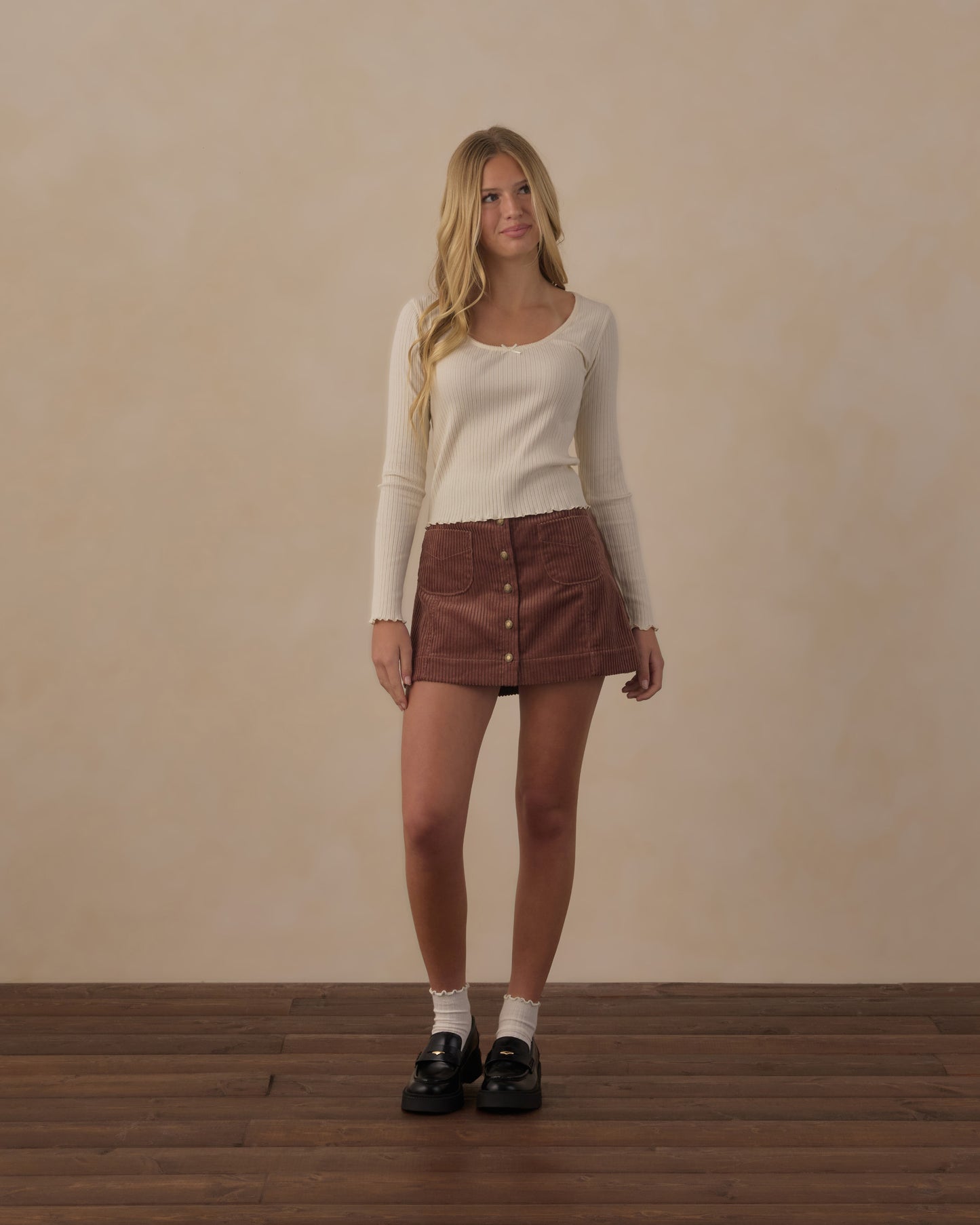 Rylee + Cru - Teen Ribbed Long Sleeve - Natural