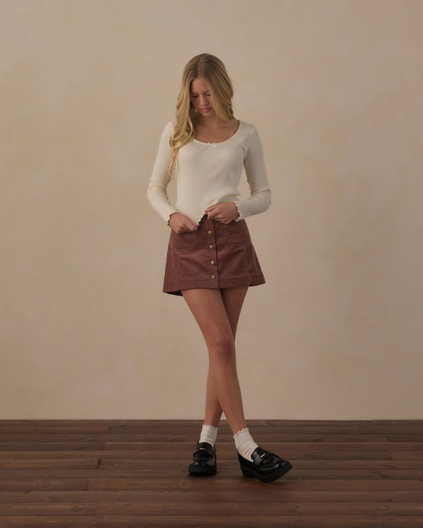 Rylee + Cru - Teen Ribbed Long Sleeve - Natural