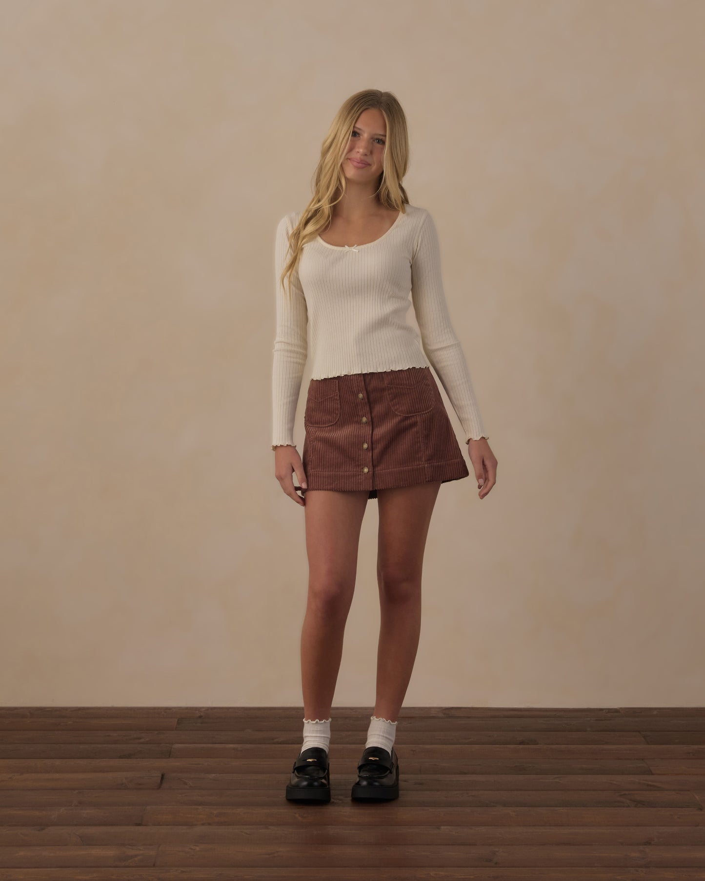 Rylee + Cru - Teen Ribbed Long Sleeve - Natural