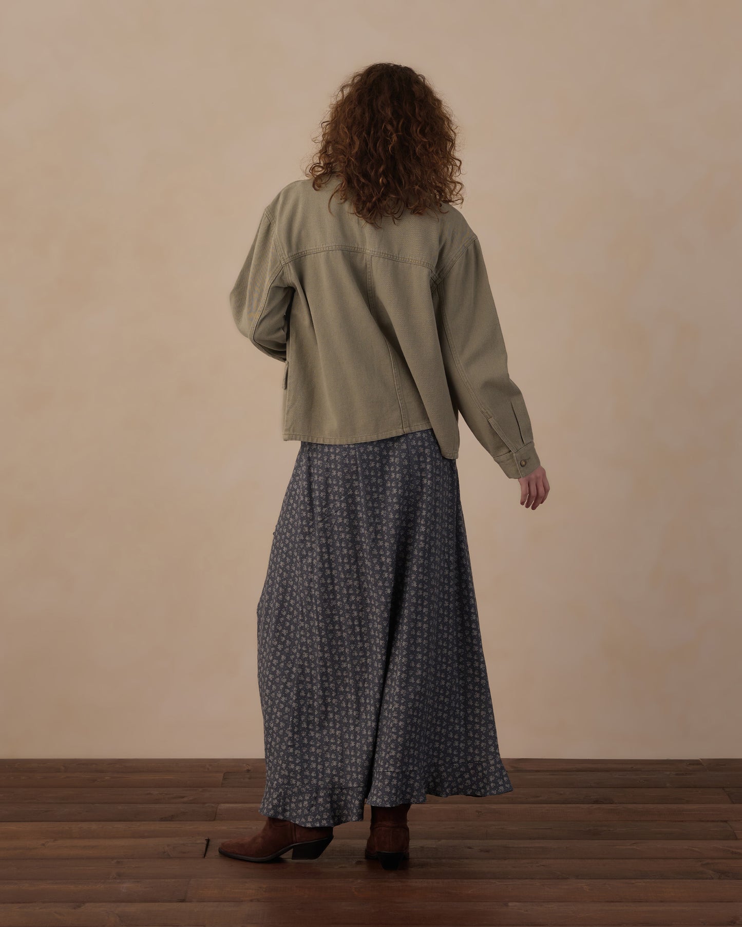 Rylee + Cru - Women's Button Slit Skirt - Heart Ditsy