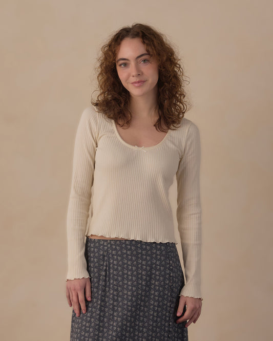 Rylee + Cru - Women's Ribbed Long Sleeve - Natural
