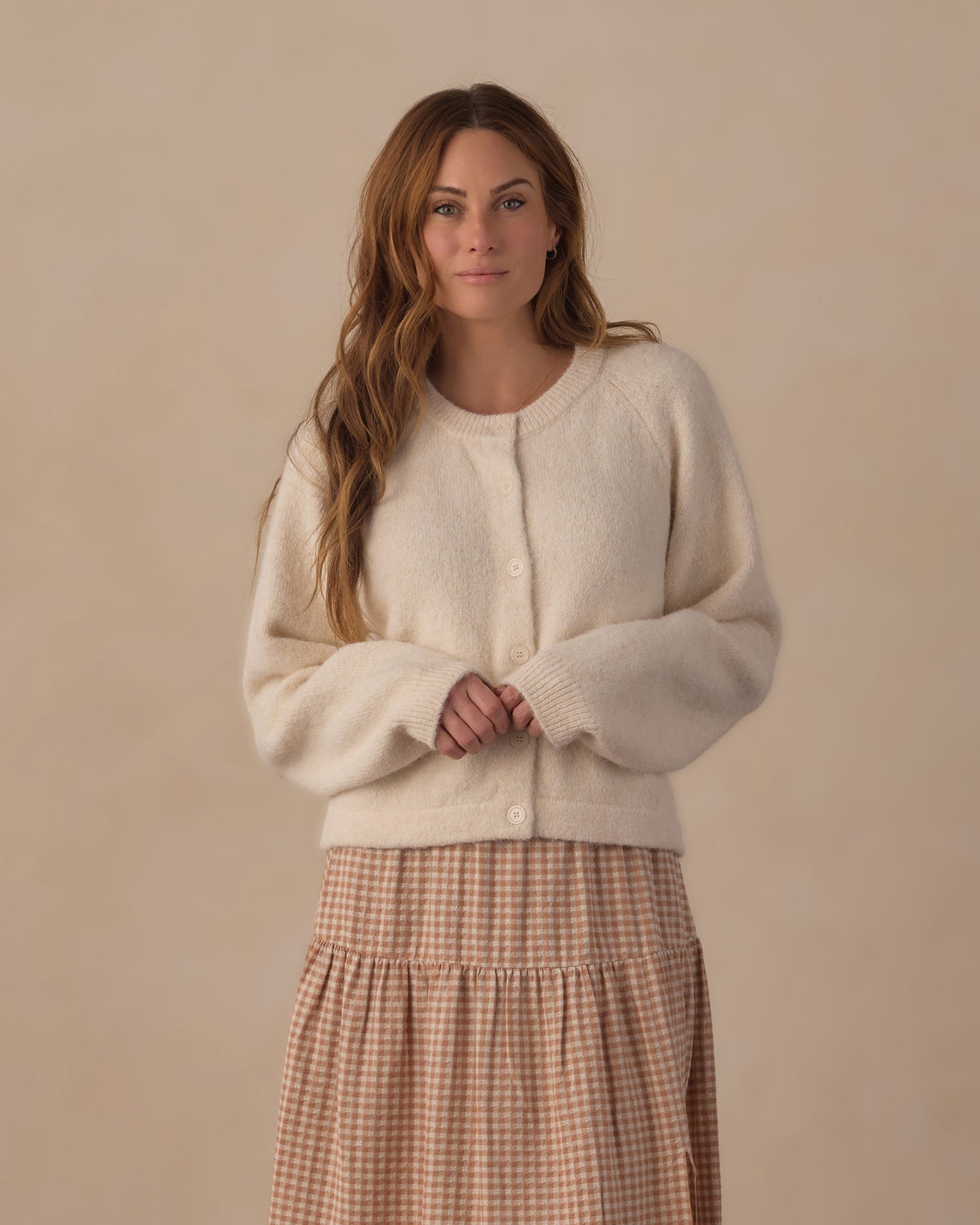 Rylee + Cru - Women's Fuzzy Cardigan - Natural