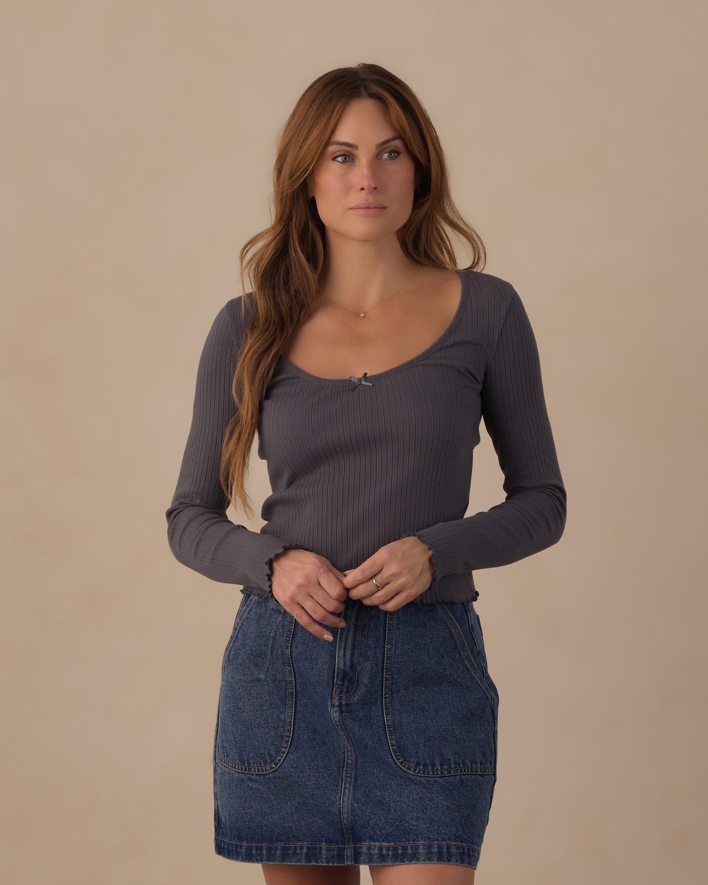 Rylee + Cru - Women's Ribbed Long Sleeve - Midnight