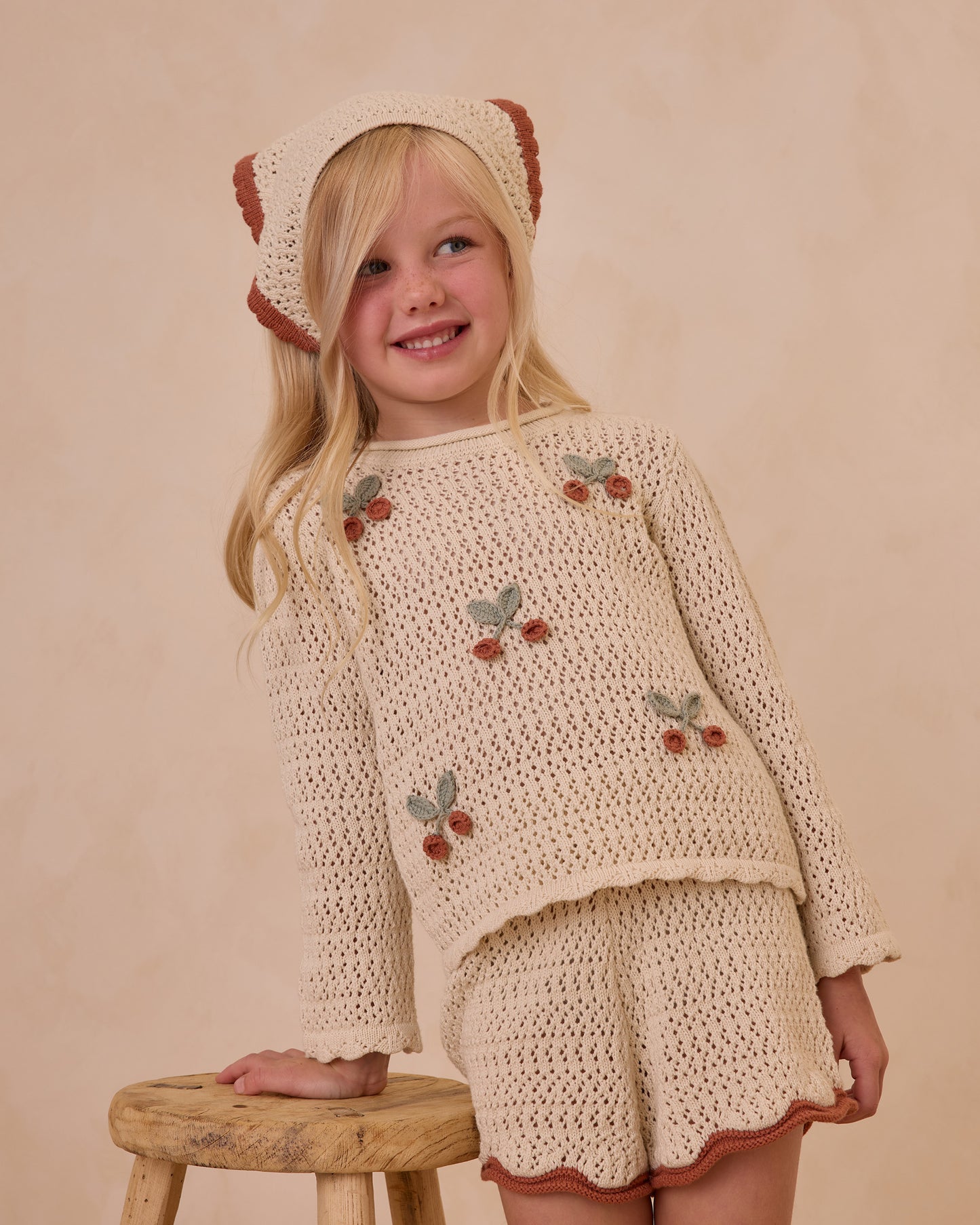 Rylee + Cru - Crochet Knit Pullover - Cherries